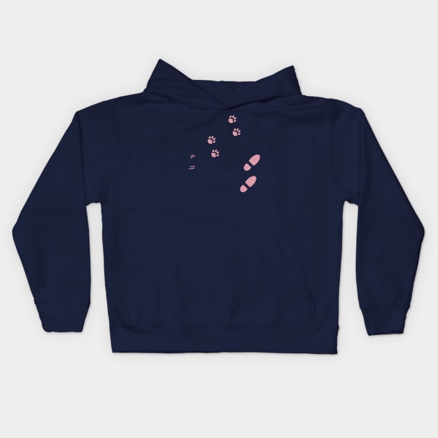 Pawprints & Footsteps Kids Hoodie by Tillowin